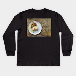 Pad Kra Pao Kai. Stir fry chicken with Thai holy basil. Kids Long Sleeve T-Shirt